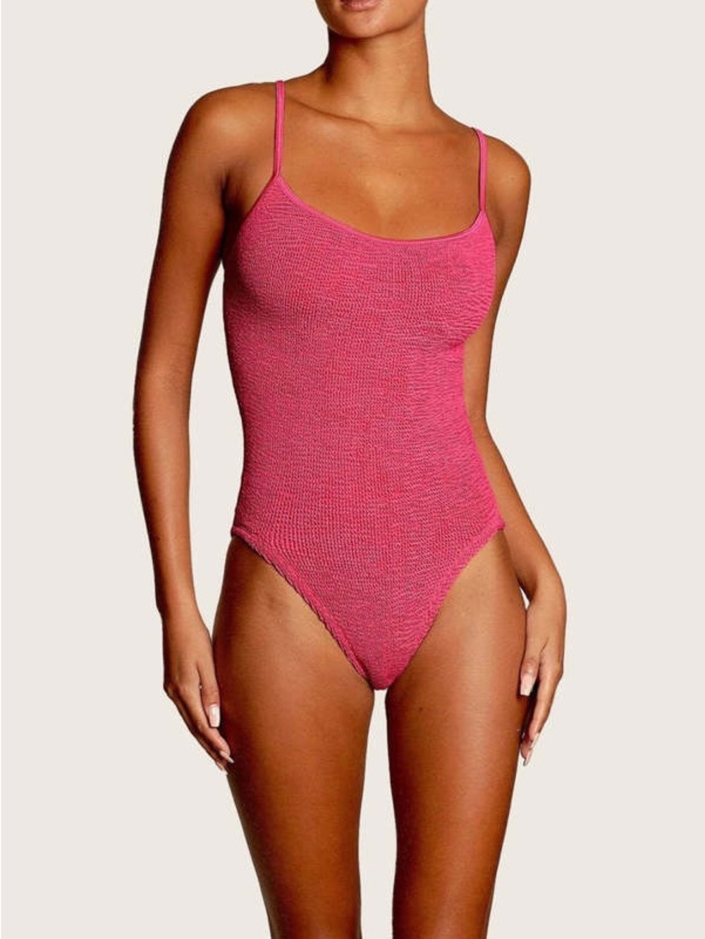 Hunza G PAMELA SCOOP NECK ONE PIECE - FUCHSIA